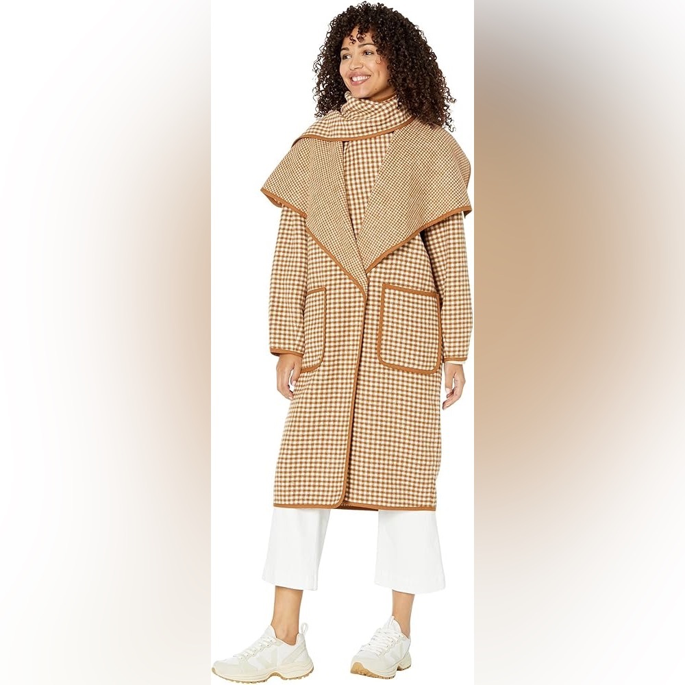 Joie Chantal coat and scarf in brown sugar/porcelain size M